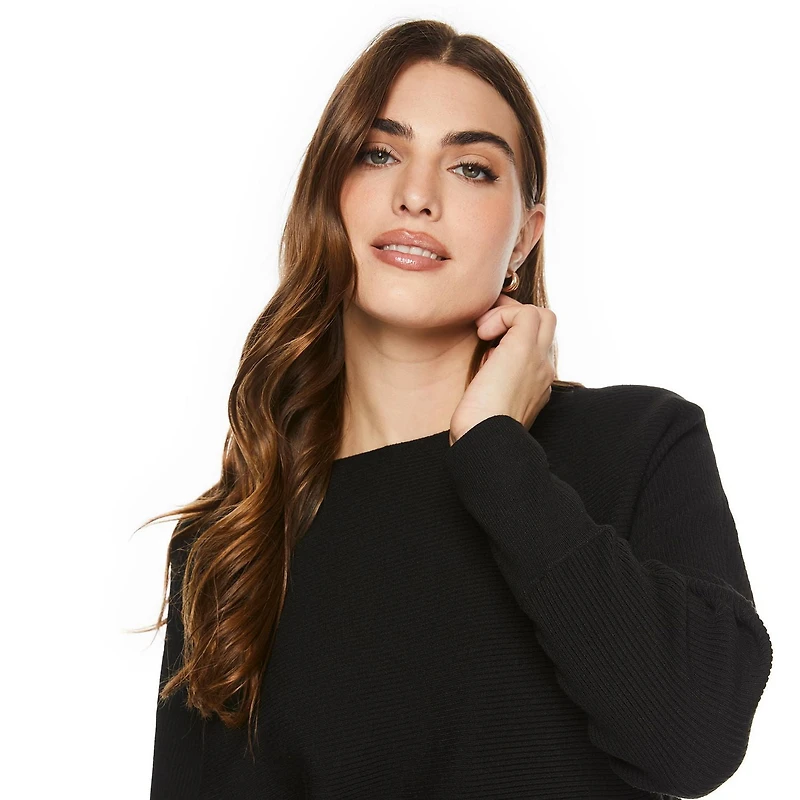 George Women's Ribbed Dolman Sweater, Sizes XS-XXL