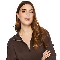 Robe en tricot doux à fermeture éclair 1/4 George pour femmes Tailles TP–TTG