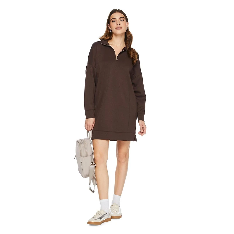 Robe en tricot doux à fermeture éclair 1/4 George pour femmes Tailles TP–TTG