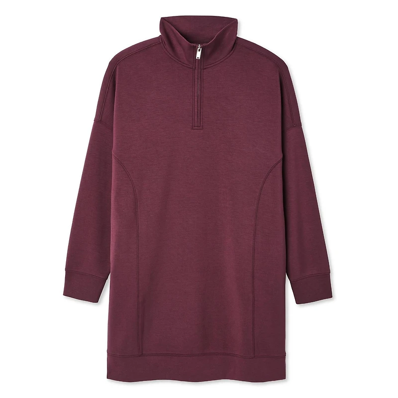 Robe en tricot doux à fermeture éclair 1/4 George pour femmes Tailles TP–TTG