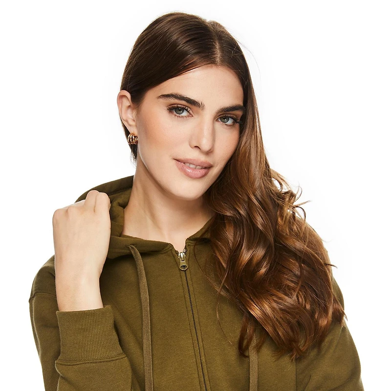 Haut à capuchon zippé sur la longueur George pour femmes