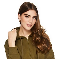 Haut à capuchon zippé sur la longueur George pour femmes