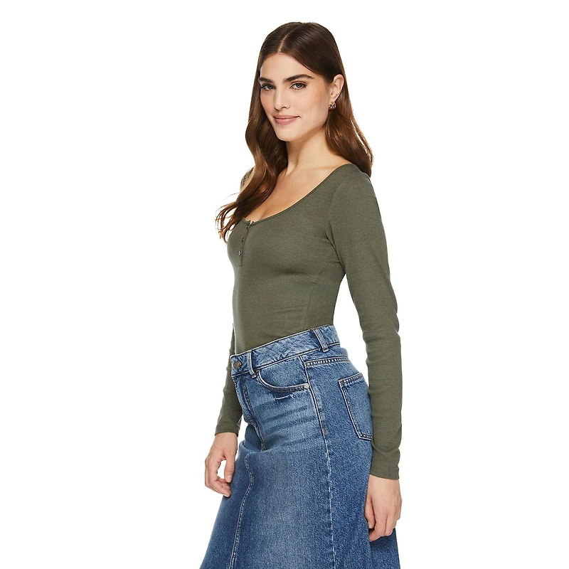 George Women's Scoop Neckline Henley