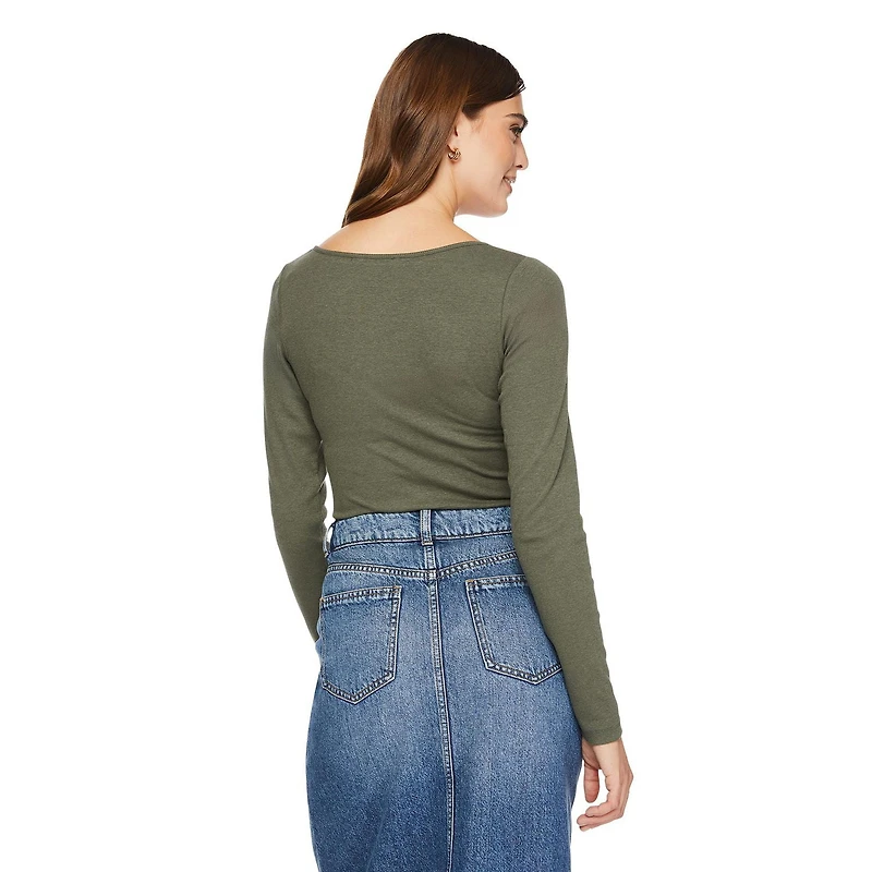 George Women's Scoop Neckline Henley