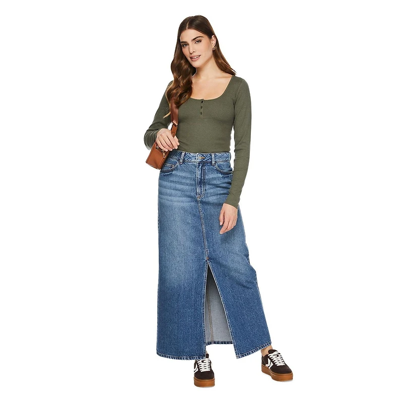 George Women's Scoop Neckline Henley