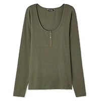 George Women's Scoop Neckline Henley