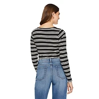 T-shirt à encolure dégagée henley George pour femmes Tailles TP–TTG