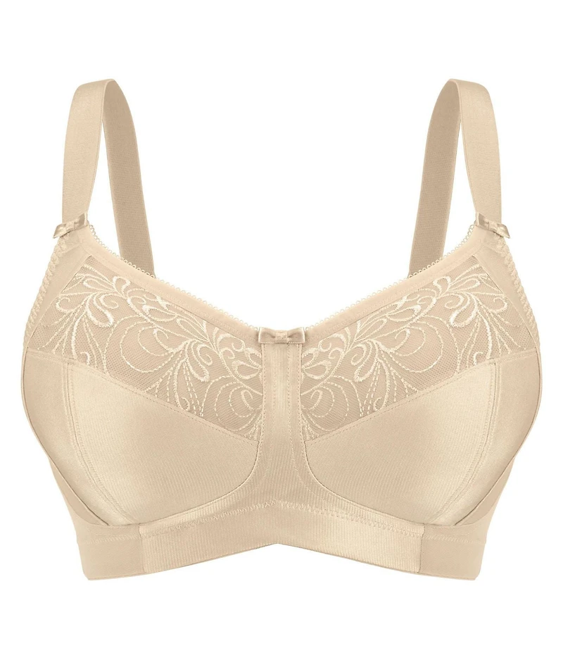 Exquisite Form #9600514 FULLY Soft Cup Bra, Wire-Free, Embroidered Mesh
