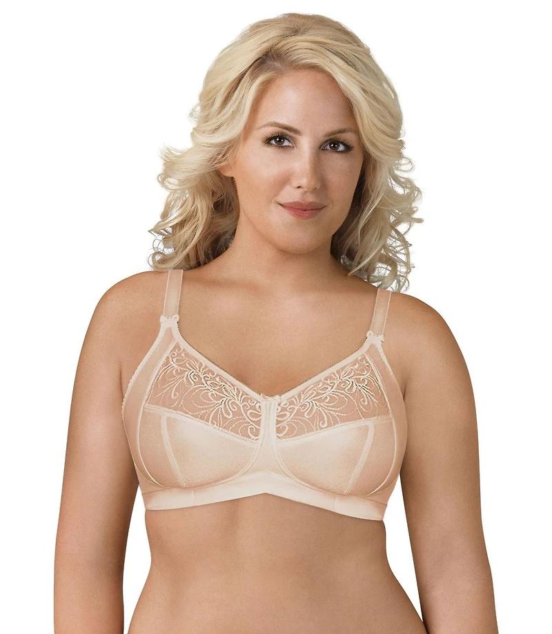 Exquisite Form #9600514 FULLY Soft Cup Bra, Wire-Free, Embroidered Mesh