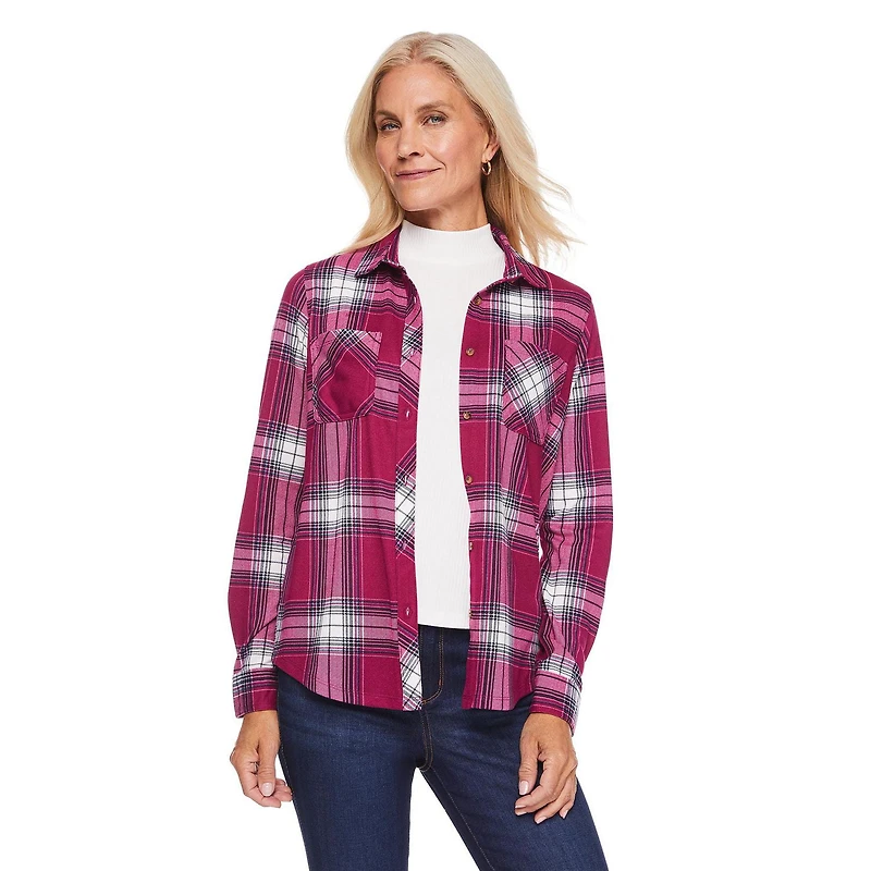 Iyla Women's Hacci Plaid Shirt