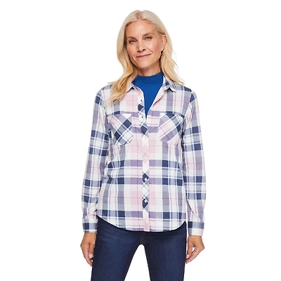Iyla Women's Hacci Plaid Shirt, Sizes S-XXL
