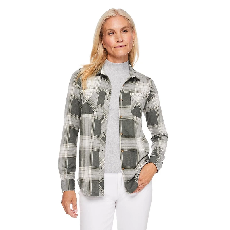 Chemise à carreaux en tricot hacci Iyla pour femmes