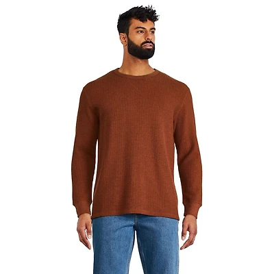Chandail à encolure ras du cou à motif gaufré George pour hommes Tailles P-TTG