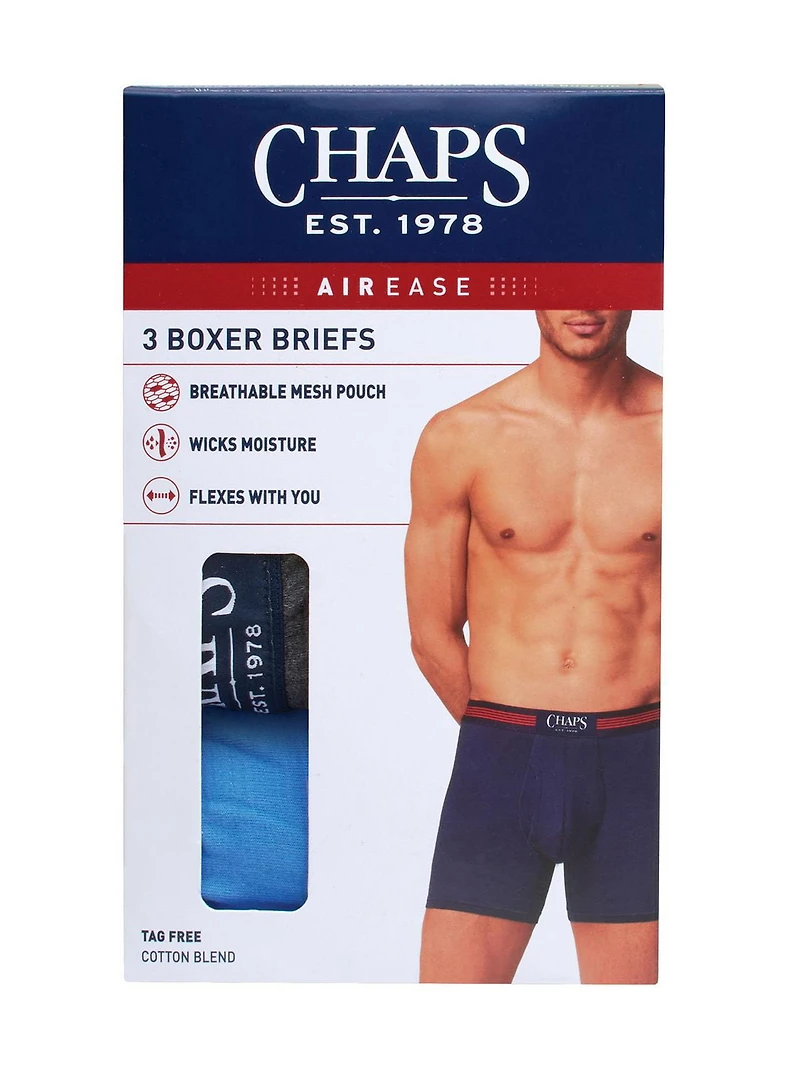 Chaps Air Ease Boxer Briefs, Pack of 3, Assorted, 3