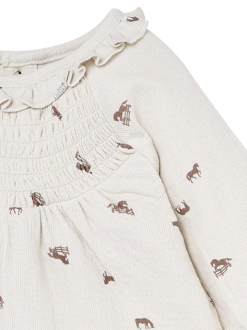 Modern Moments™ by Gerber® - Robe à smocks + collants - Rainy Day Horse