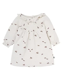 modern moments™ by Gerber® - Smocked Dress + Tights - Rainy Day Horse, 2 piece