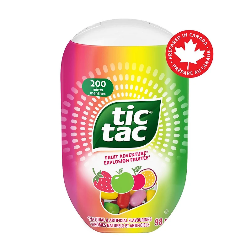 Menthes TIC TAC®, Explosion fruitée, Bonbons à la menthe 200 pilules, 98g