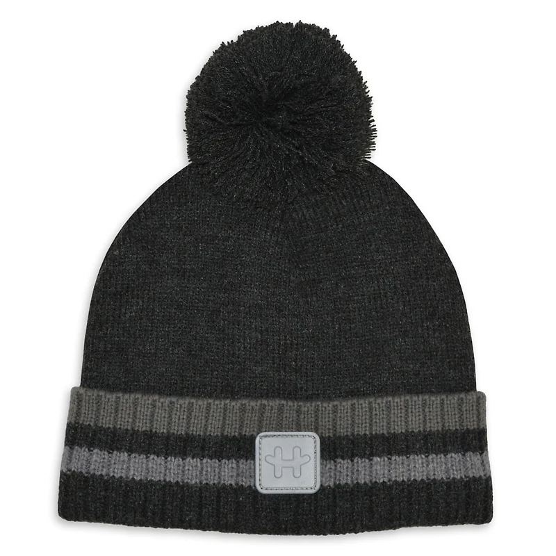 Hot Paws Tuque rayée en tricot avec pompon et écusson réfléchissant HP B FW CHAPEAU