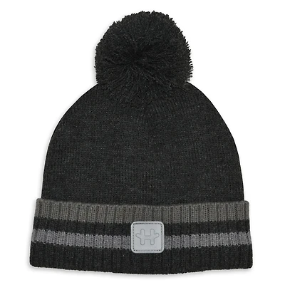 Hot Paws Tuque rayée en tricot avec pompon et écusson réfléchissant HP B FW CHAPEAU