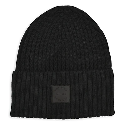Hot Paws Bonnet tricot avec patch pour hommes CHAPEAU HOMME