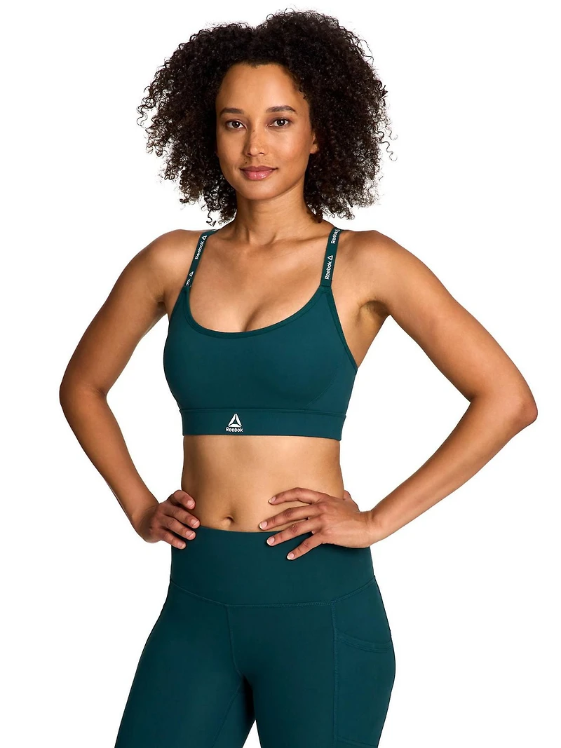 Reebok Women's Low Impact Favorite Racerback Sports Bra with Removable Cups, Sizes S-2XL