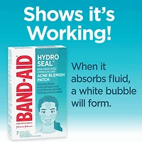 Timbre antiacné Band-Aid Hydro Seal, Timbre hydrocolloïde pour les boutons, Soin Visage pour les boutons - 7 u.