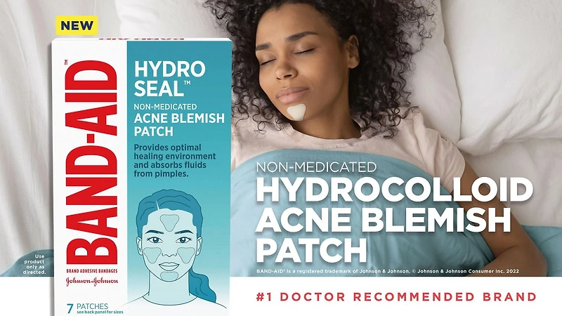 Timbre antiacné Band-Aid Hydro Seal, Timbre hydrocolloïde pour les boutons, Soin Visage pour les boutons - 7 u.