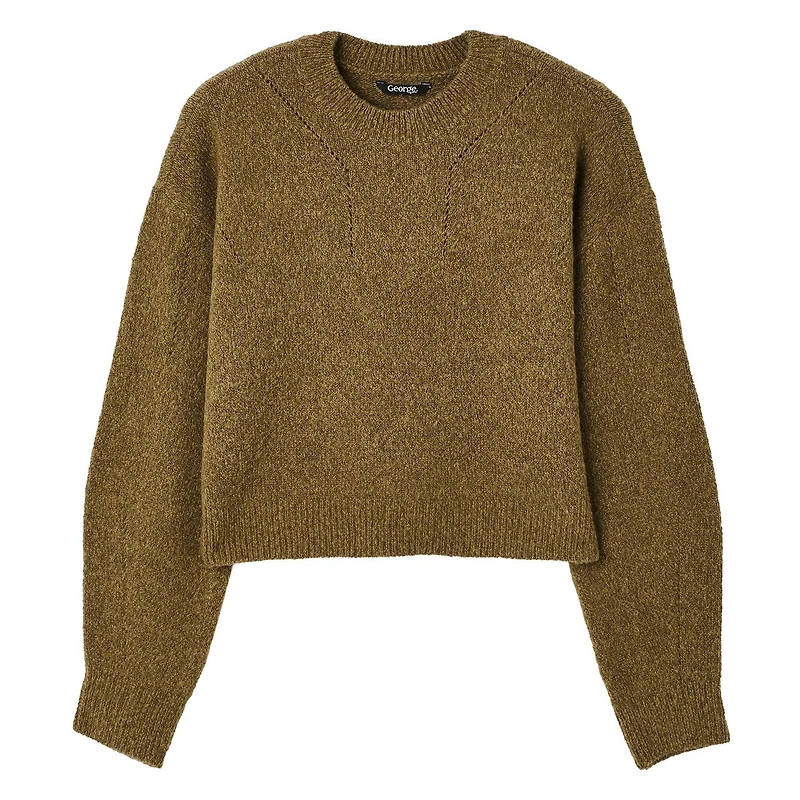 George Women's Cropped Crew Neckline Sweater