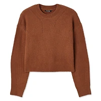 Chandail écourté à encolure ras du cou George pour femmes Tailles TP–TTG