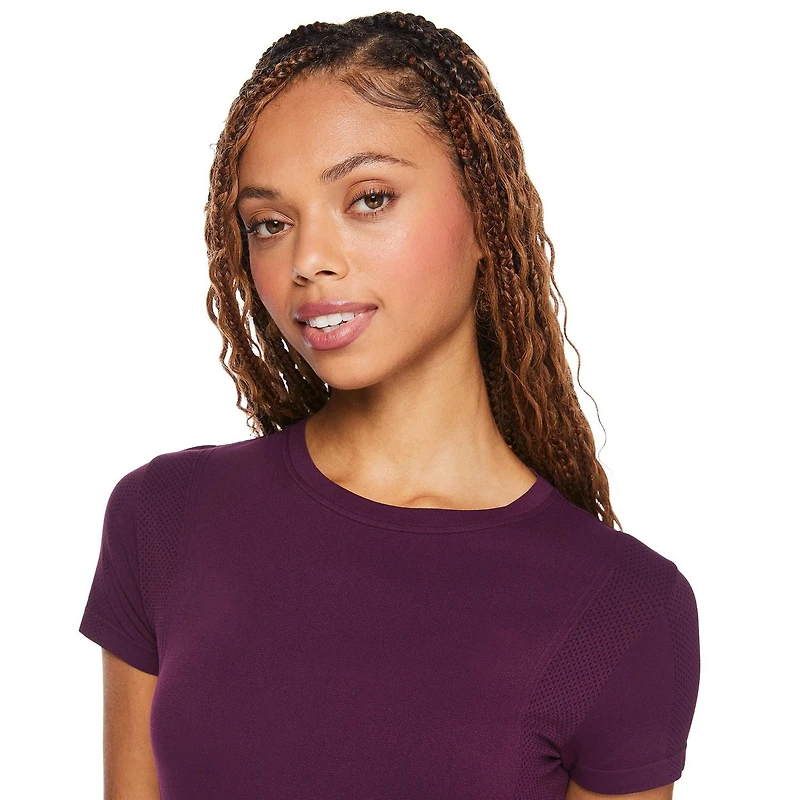 T-shirt sans couture à manches courtes Athletic Works pour femmes