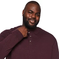 George Big Men's Long Sleeve Henley Tee