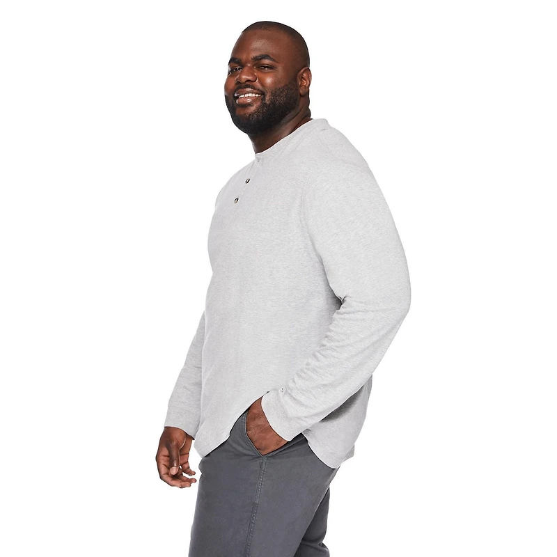 George Big Men's Long Sleeve Henley Tee