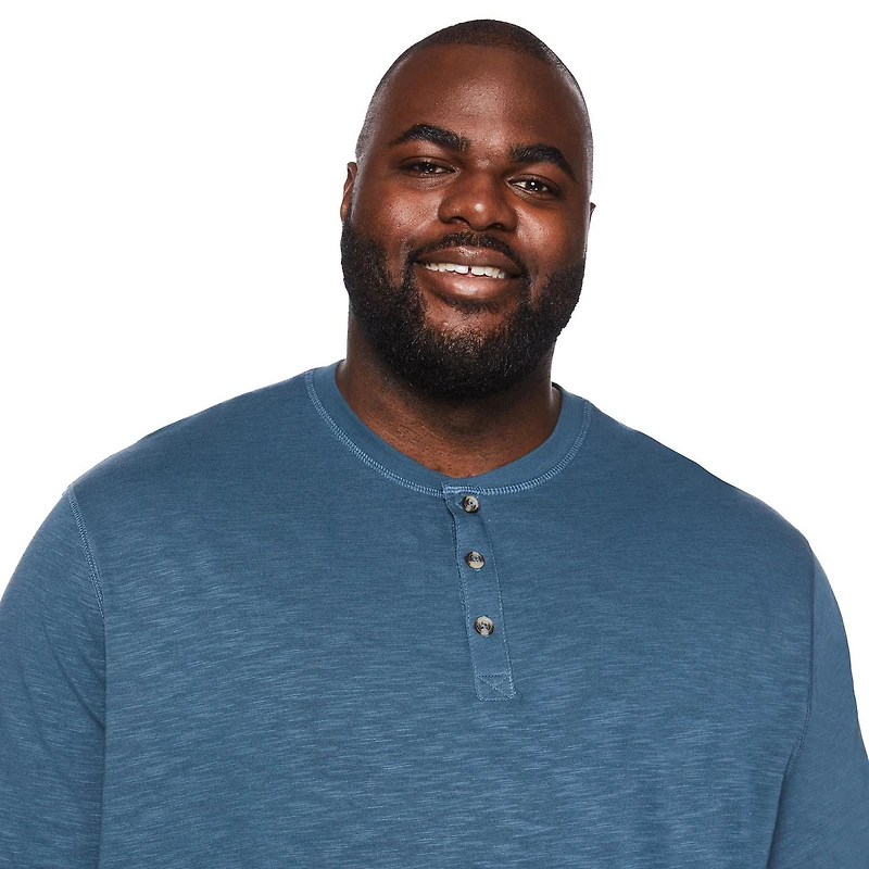 George Big Men's Long Sleeve Henley Tee