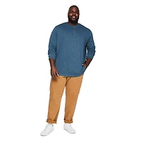 George Big Men's Long Sleeve Henley Tee