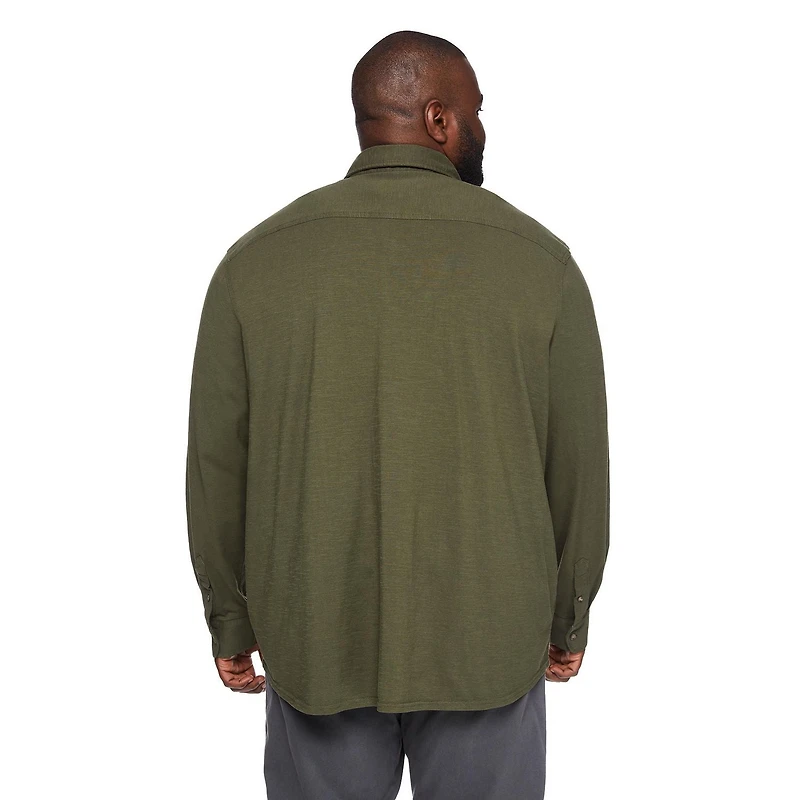 George Big Men's Knit Button-Up Shirt