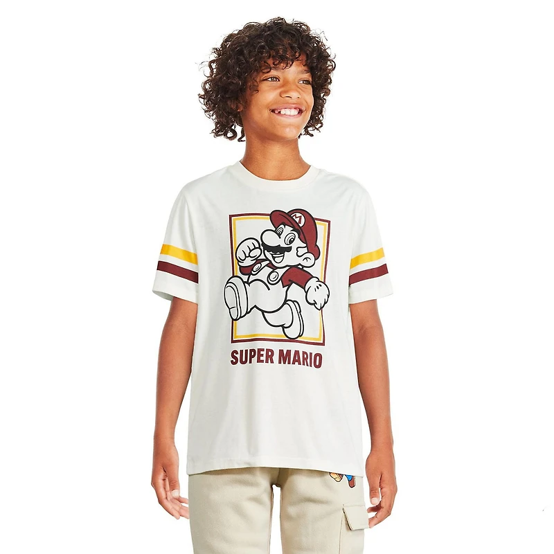 Super Mario Boys' Short Sleeve Tee, Sizes XS-XL