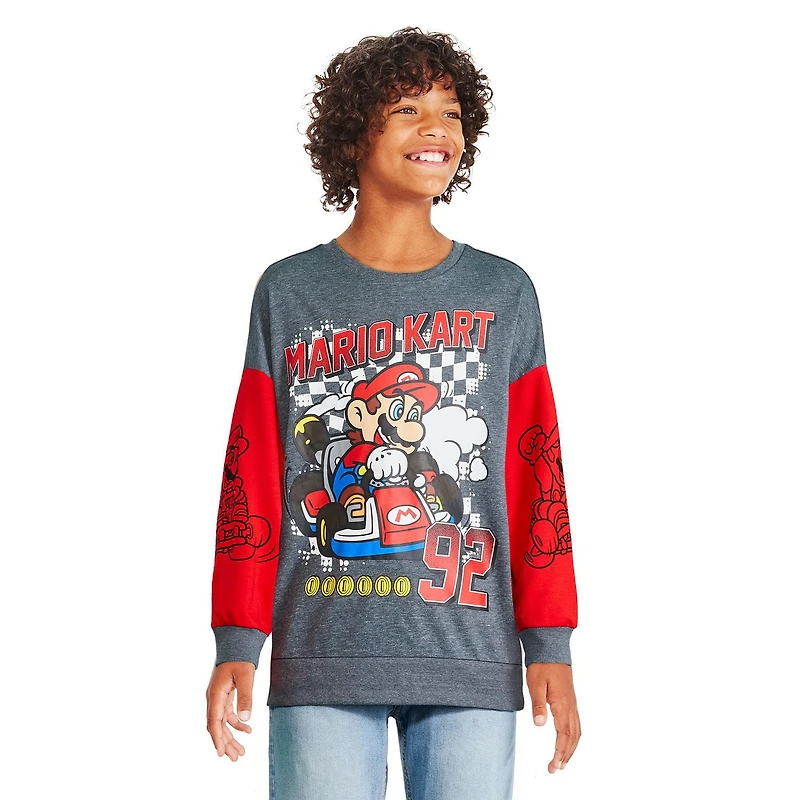 Nintendo Boys' Mario Kart Sweatshirt, Sizes XS-XL