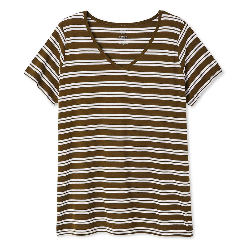 T-shirt avec encolure en V George Plus pour femmes Tailles 1X-4X