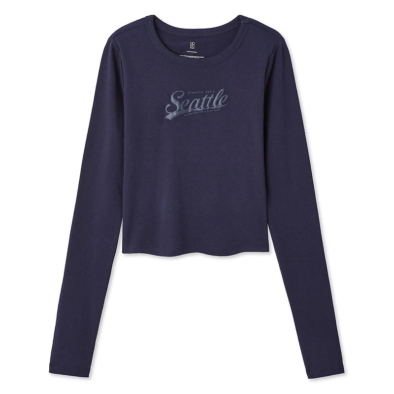 T-shirt bébé à manches longues No Boundaries pour femmes Tailles TP–TTG