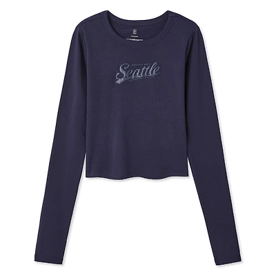 T-shirt bébé à manches longues No Boundaries pour femmes Tailles TP–TTG