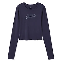 T-shirt bébé à manches longues No Boundaries pour femmes Tailles TP–TTG