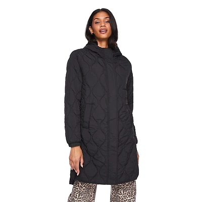 George Women's Longline Quilted Jacket, Sizes XS-XXL