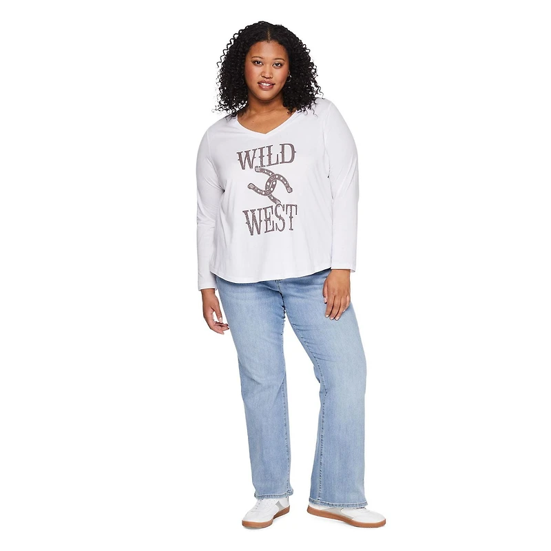 T-shirt à encolure en V George Plus pour femmes Tailles 1X-4X