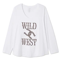 T-shirt à encolure en V George Plus pour femmes Tailles 1X-4X