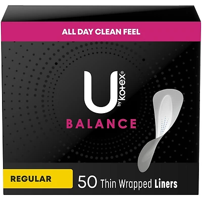 Protège-dessous minces U by Kotex Barely There*, Sans parfum 50 Unités