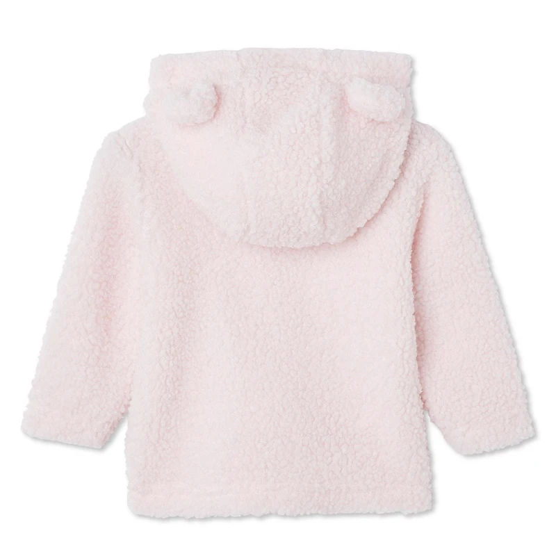 Haut à capuchon zippé en peluche George pour bébés filles Tailles 0-24 mois