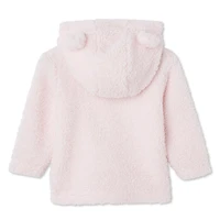Haut à capuchon zippé en peluche George pour bébés filles Tailles 0-24 mois