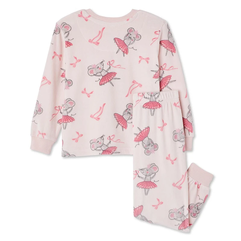 Pyjama 2 pièces en velours George pour petites filles Tailles 2T-5T