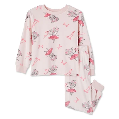 George Toddler Girls' Velour Pajama 2-Piece Set, Sizes 2T-5T