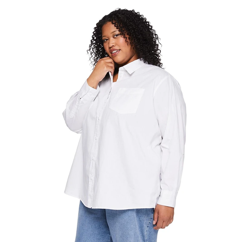 George Women's Plus Oversized Shirt, Sizes 1X-4X